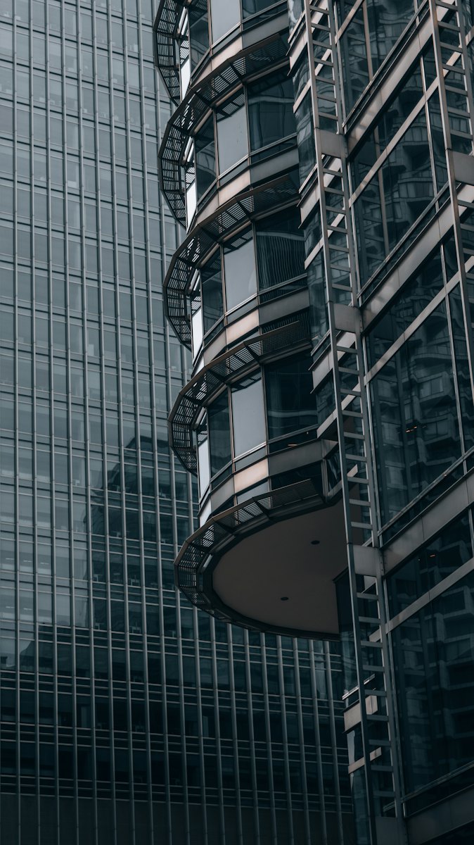 Glass office towers in a financial district
